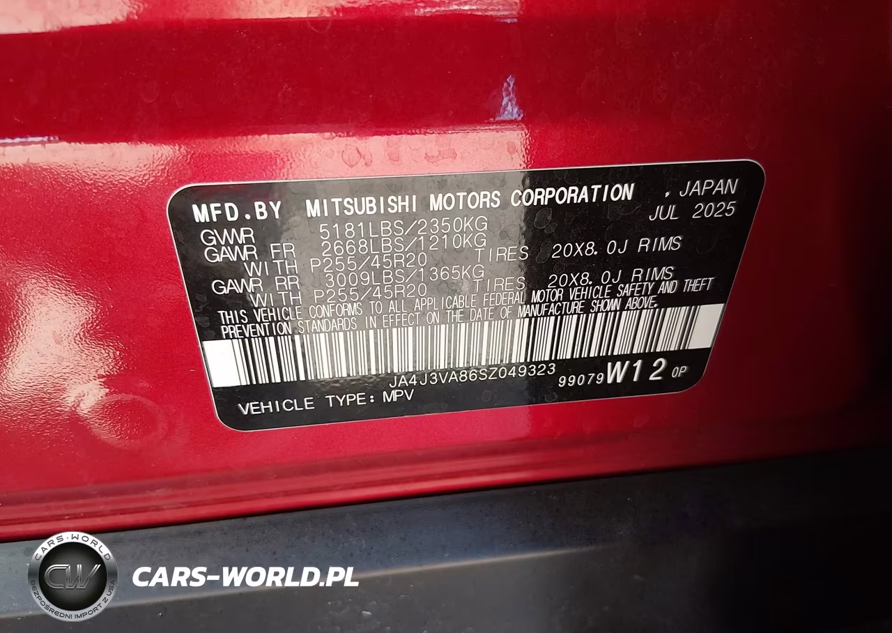 2025 Mitsubishi Outlander Se 2.5 2Wd VIN:JA4J3VA86SZ049323 - 9