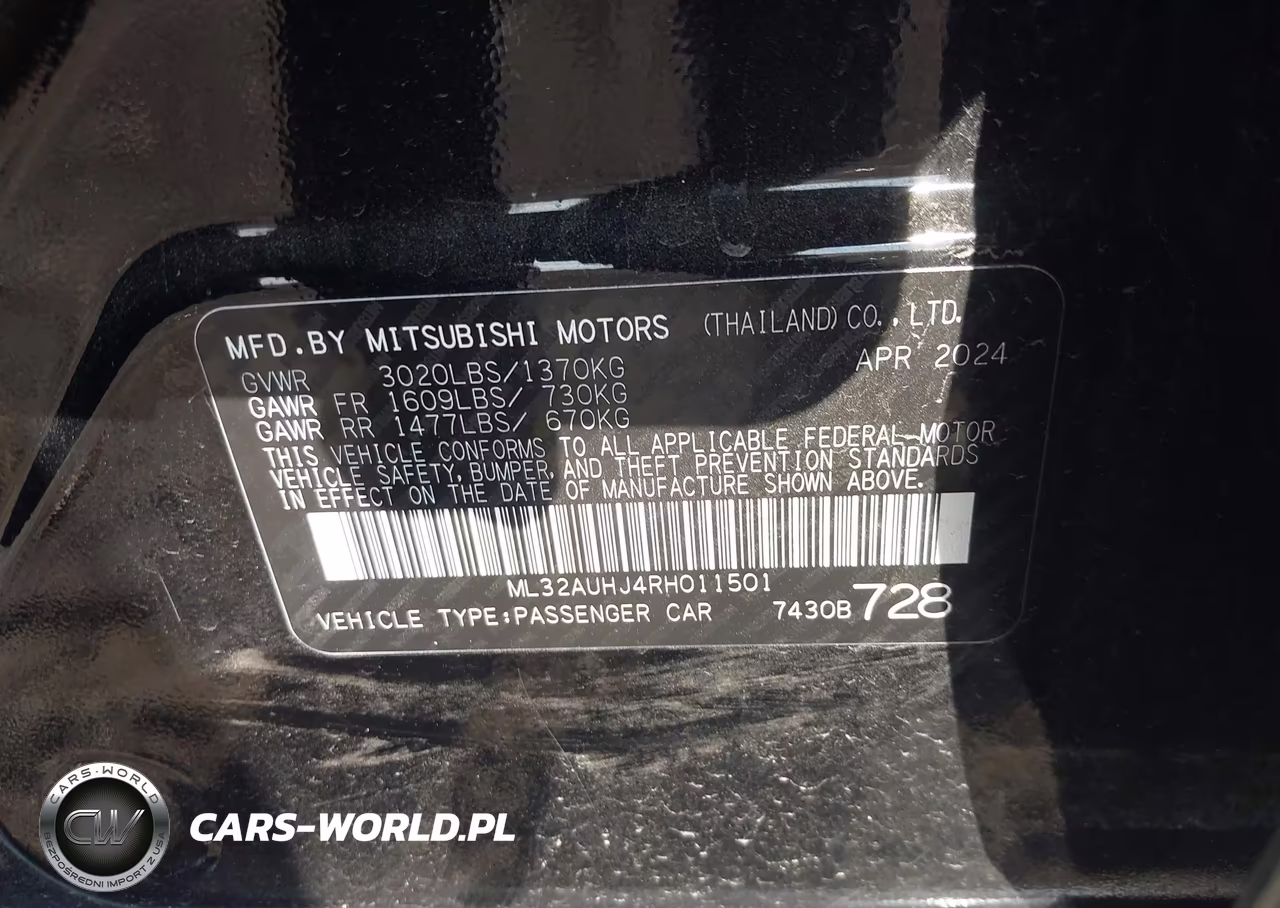 2024 Mitsubishi Mirage Es-Le VIN:ML32AUHJ4RH011501 - 9