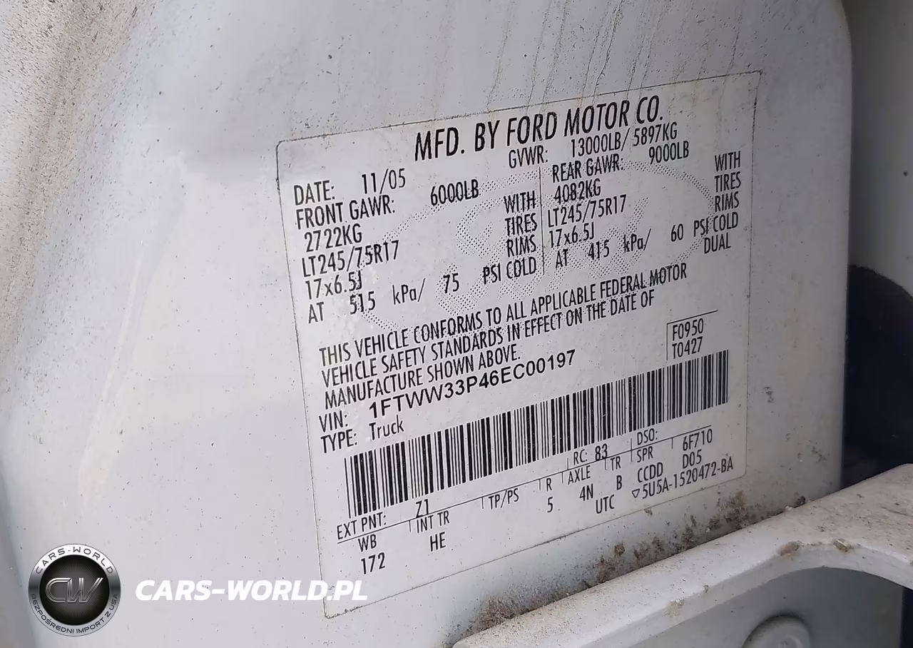 2006 Ford F-350 VIN:1FTWW33P46EC00197 - 9