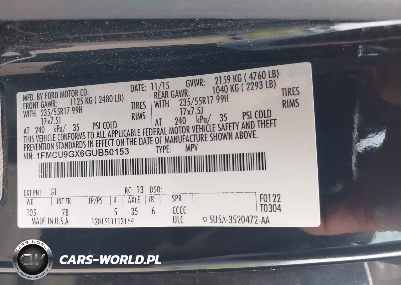 2016 Ford Escape Se VIN:1FMCU9GX6GUB50153 - 9