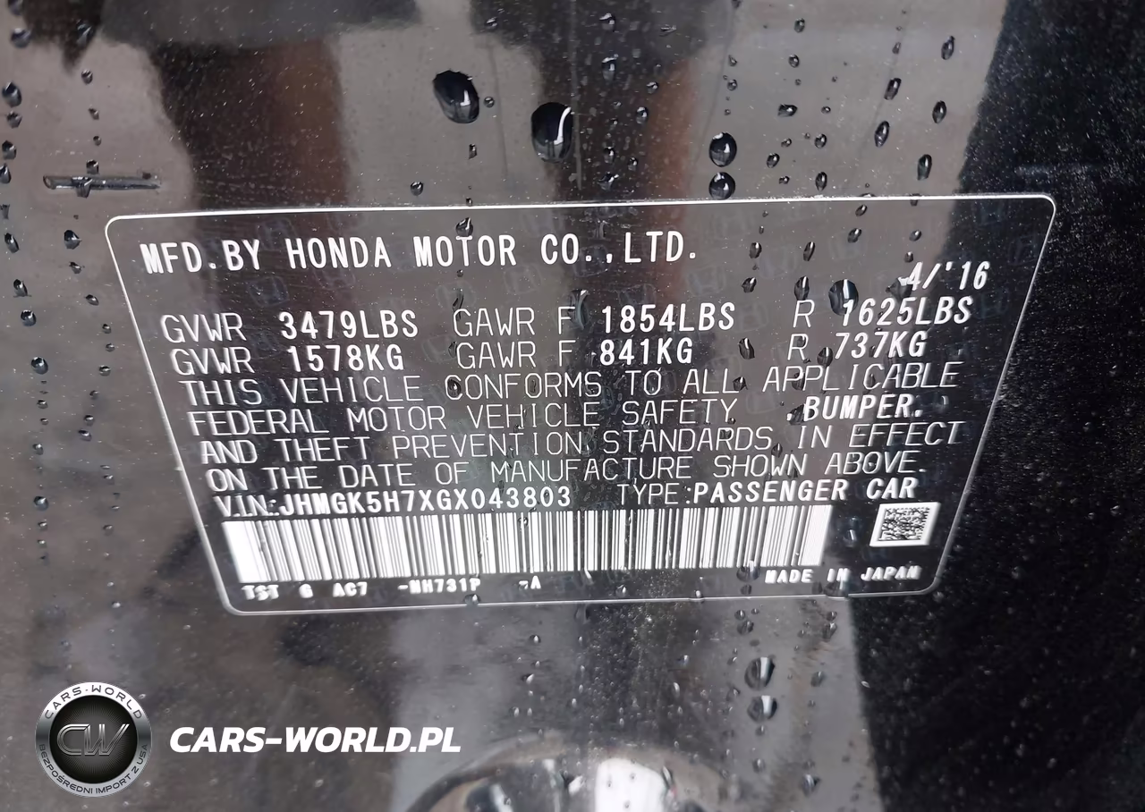 2016 Honda Fit Ex VIN:JHMGK5H7XGX043803 - 9