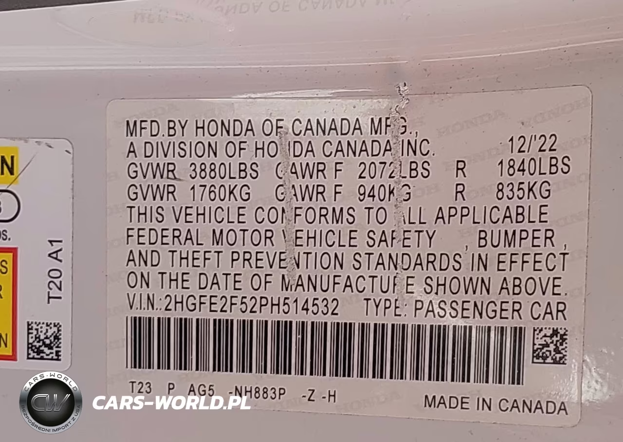 2023 Honda Civic Sport VIN:2HGFE2F52PH514532 - 9