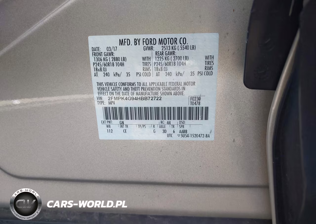 2017 Ford Edge Se VIN:2FMPK4G94HBB72722 - 9
