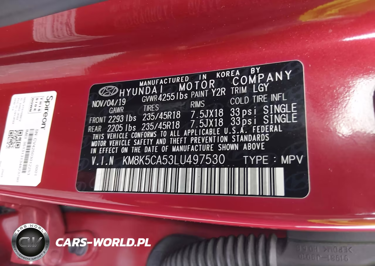 2020 Hyundai Kona Ultimate VIN:KM8K5CA53LU497530 - 9