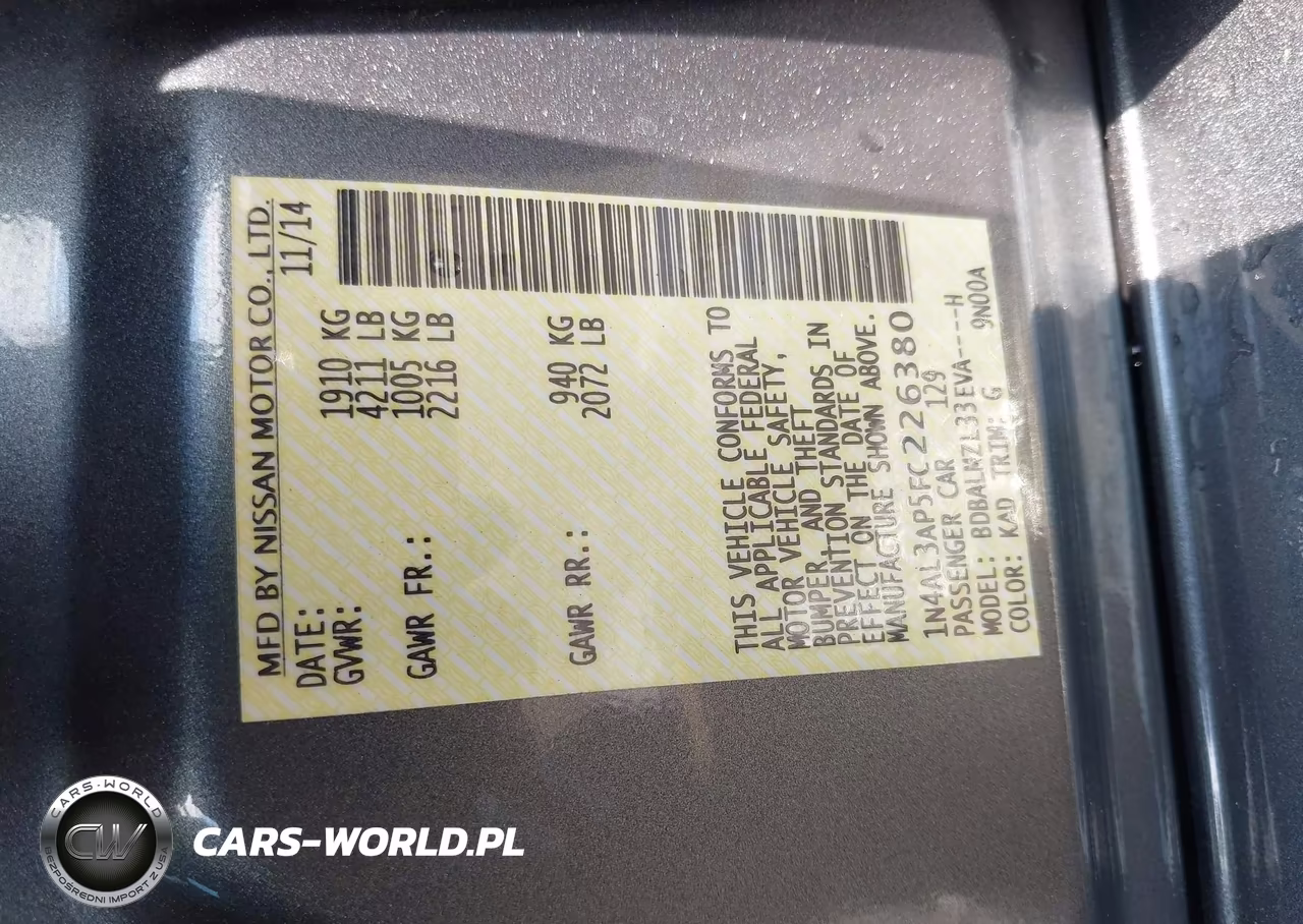 2015 Nissan Altima 2.5 Sv VIN:1N4AL3AP5FC226380 - 9