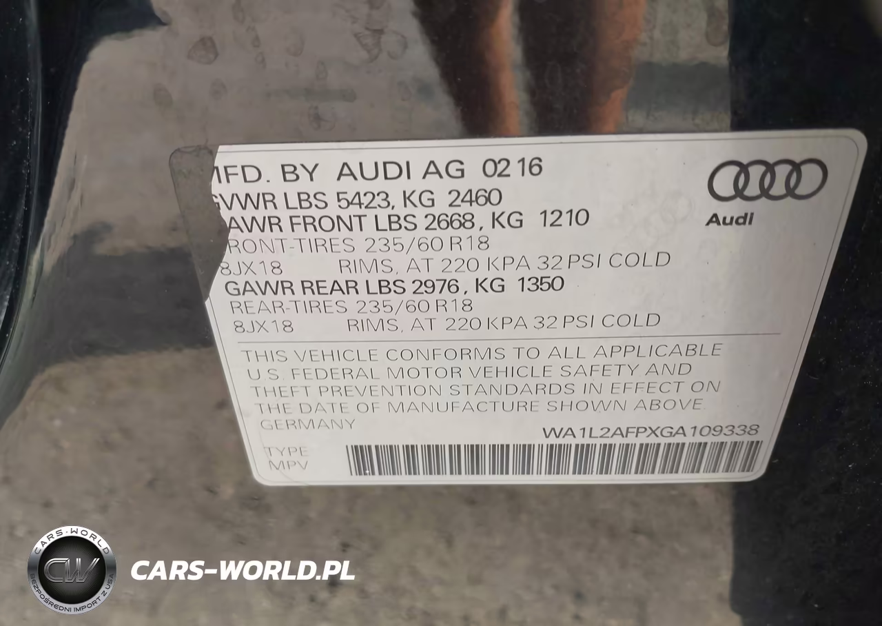 2016 Audi Q5 2.0T Premium VIN:WA1L2AFPXGA109338 - 9