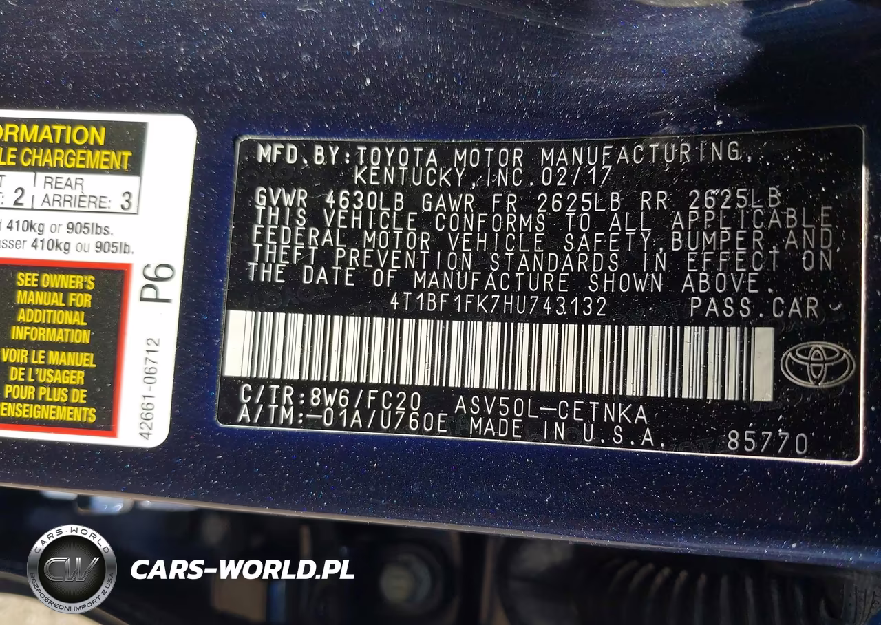 2017 Toyota Camry Le VIN:4T1BF1FK7HU743132 - 9