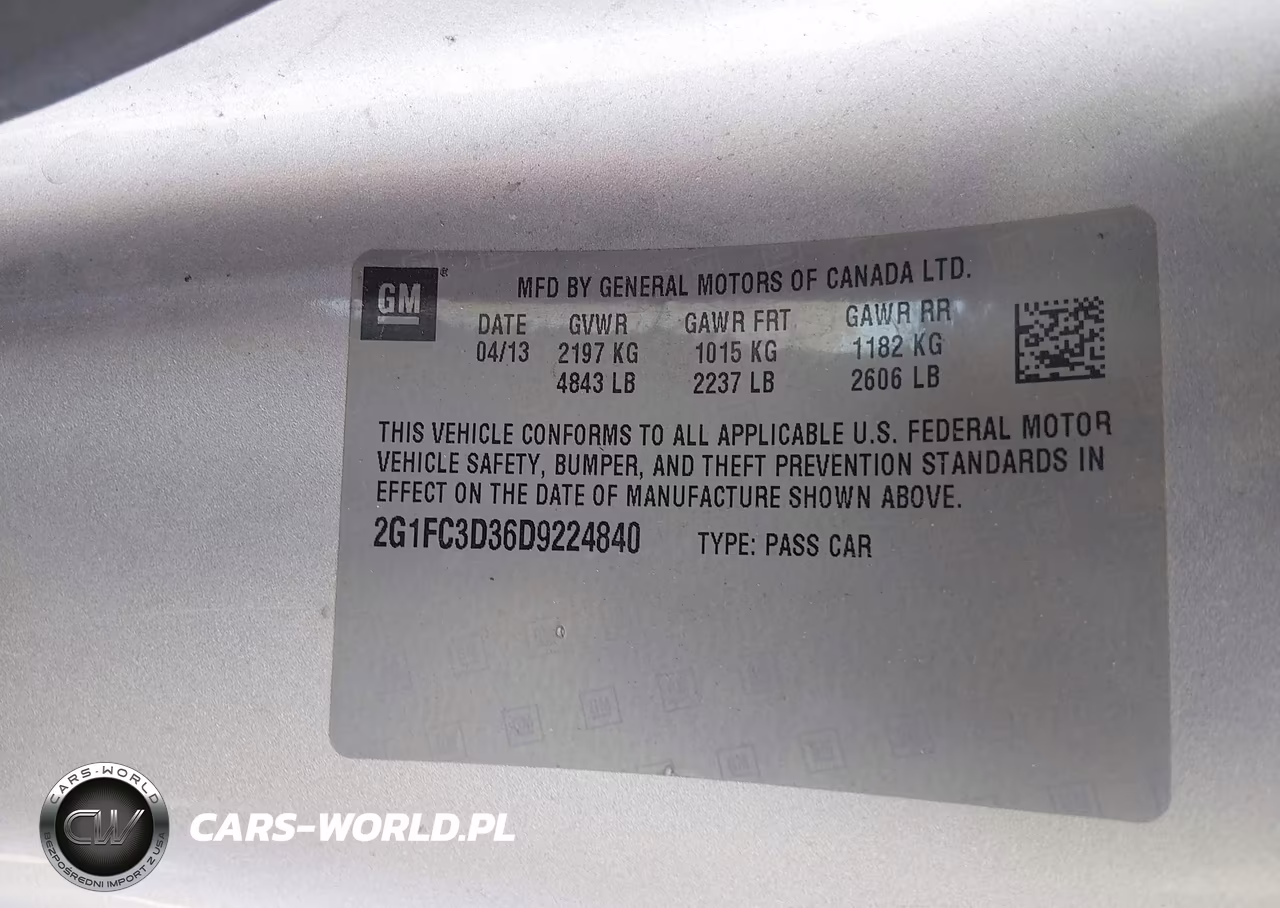2013 Chevrolet Camaro 2Lt VIN:2G1FC3D36D9224840 - 9