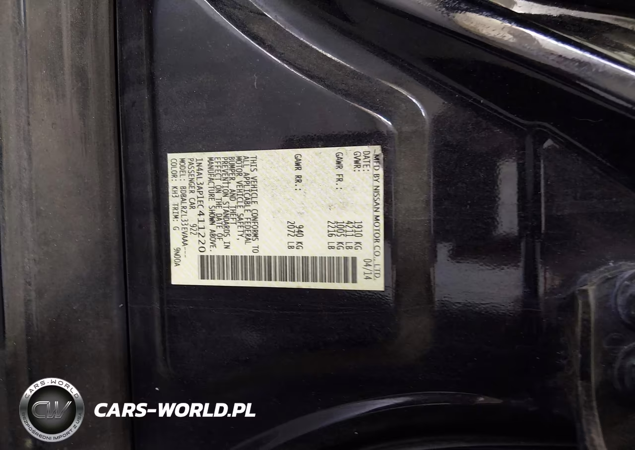 2014 Nissan Altima 2.5-2.5 S-2.5 Sl-2.5 Sv VIN:1N4AL3AP1EC411220 - 9