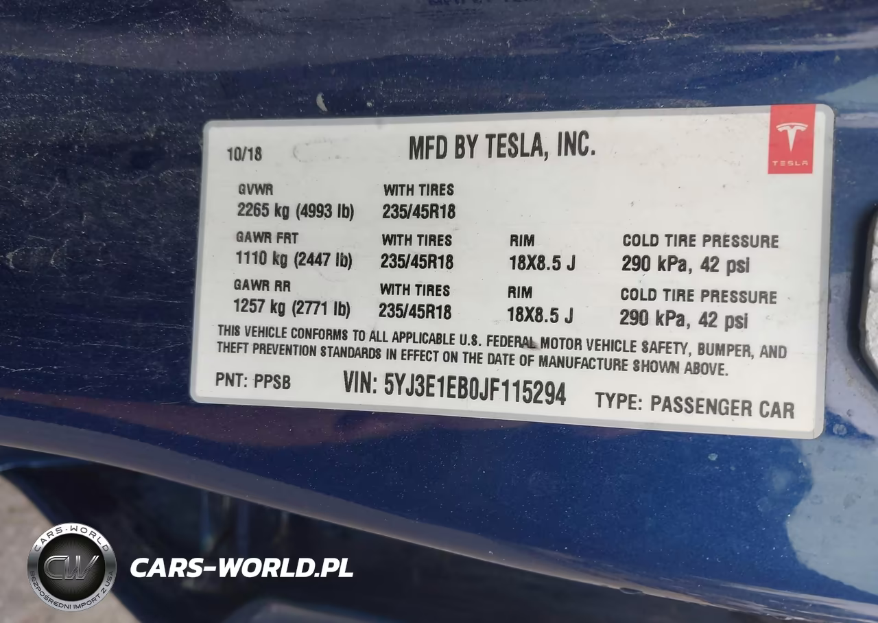 2018 Tesla Model 3 Long Range-Performance VIN:5YJ3E1EB0JF115294 - 9