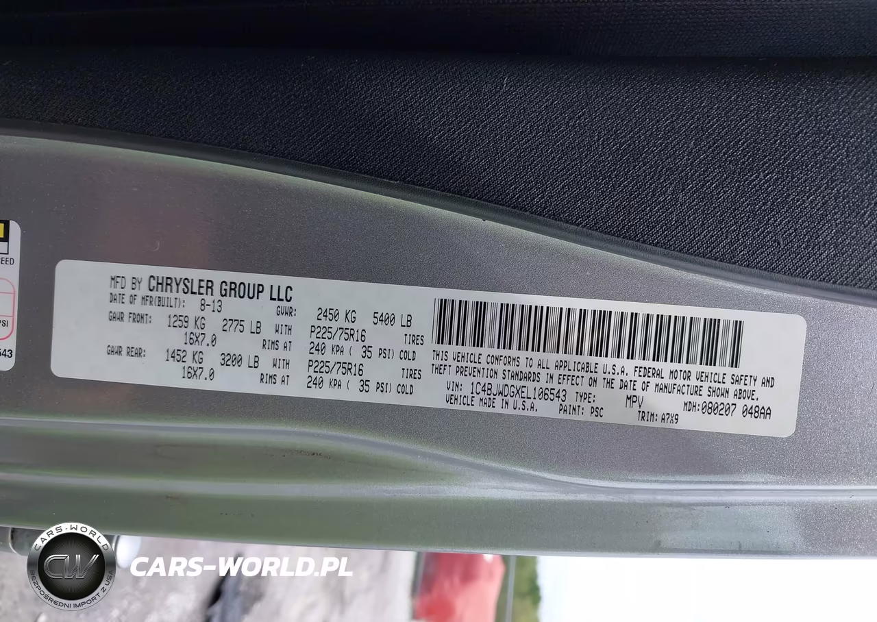 2014 Jeep Wrangler Unlimited Sport VIN:1C4BJWDGXEL106543 - 9