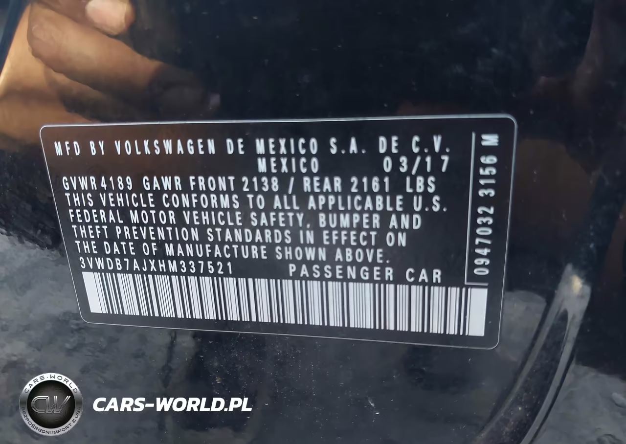 2017 Volkswagen Jetta 1.4T Se VIN:3VWDB7AJXHM337521 - 9