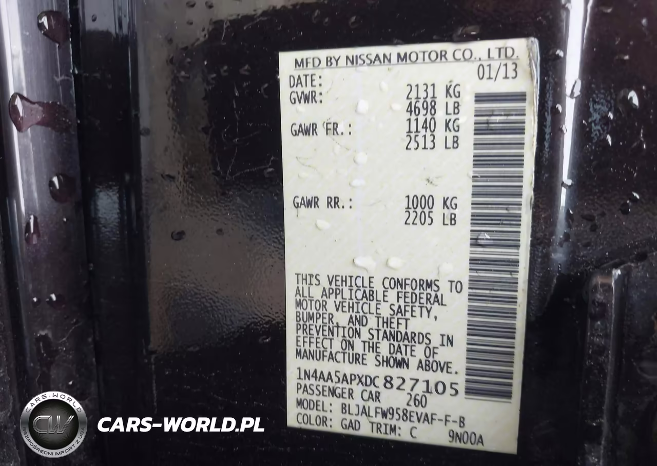 2013 Nissan Maxima 3.5 Sv VIN:1N4AA5APXDC827105 - 9
