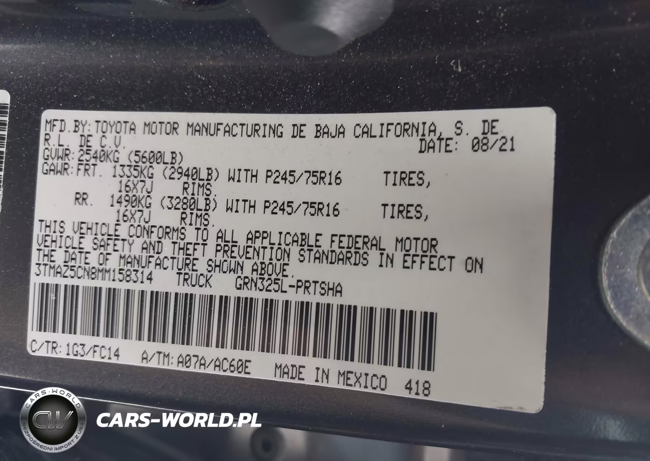2021 Toyota Tacoma Sr5 V6 VIN:3TMAZ5CN8MM158314 - 9