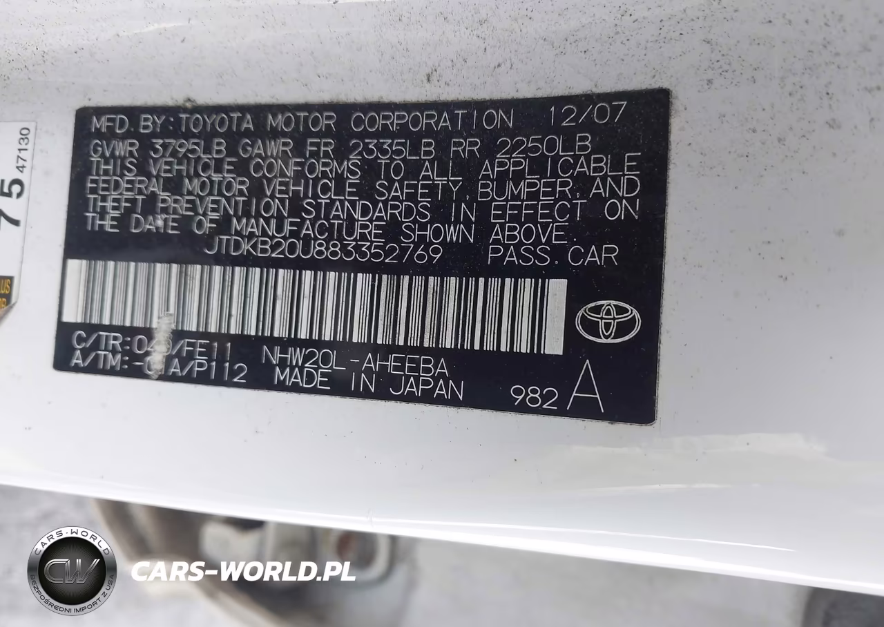 2008 Toyota Prius VIN:JTDKB20U883352769 - 9
