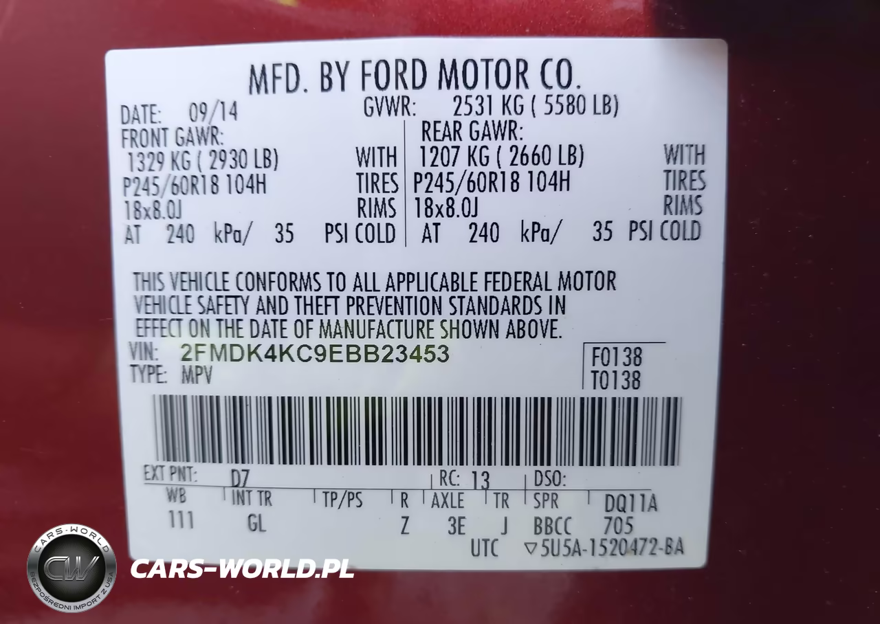 2014 Ford Edge Limited VIN:2FMDK4KC9EBB23453 - 9