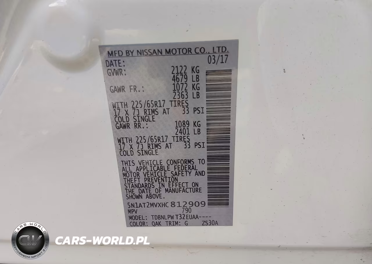 2017 Nissan Rogue S VIN:5N1AT2MVXHC812909 - 9