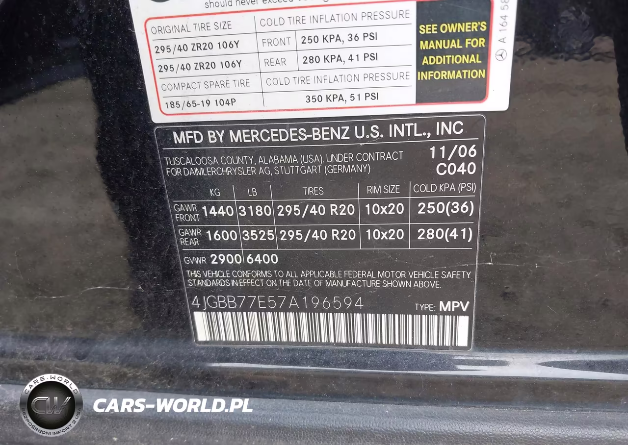 2007 Mercedes-Benz Ml 63 Amg 4Matic VIN:4JGBB77E57A196594 - 9