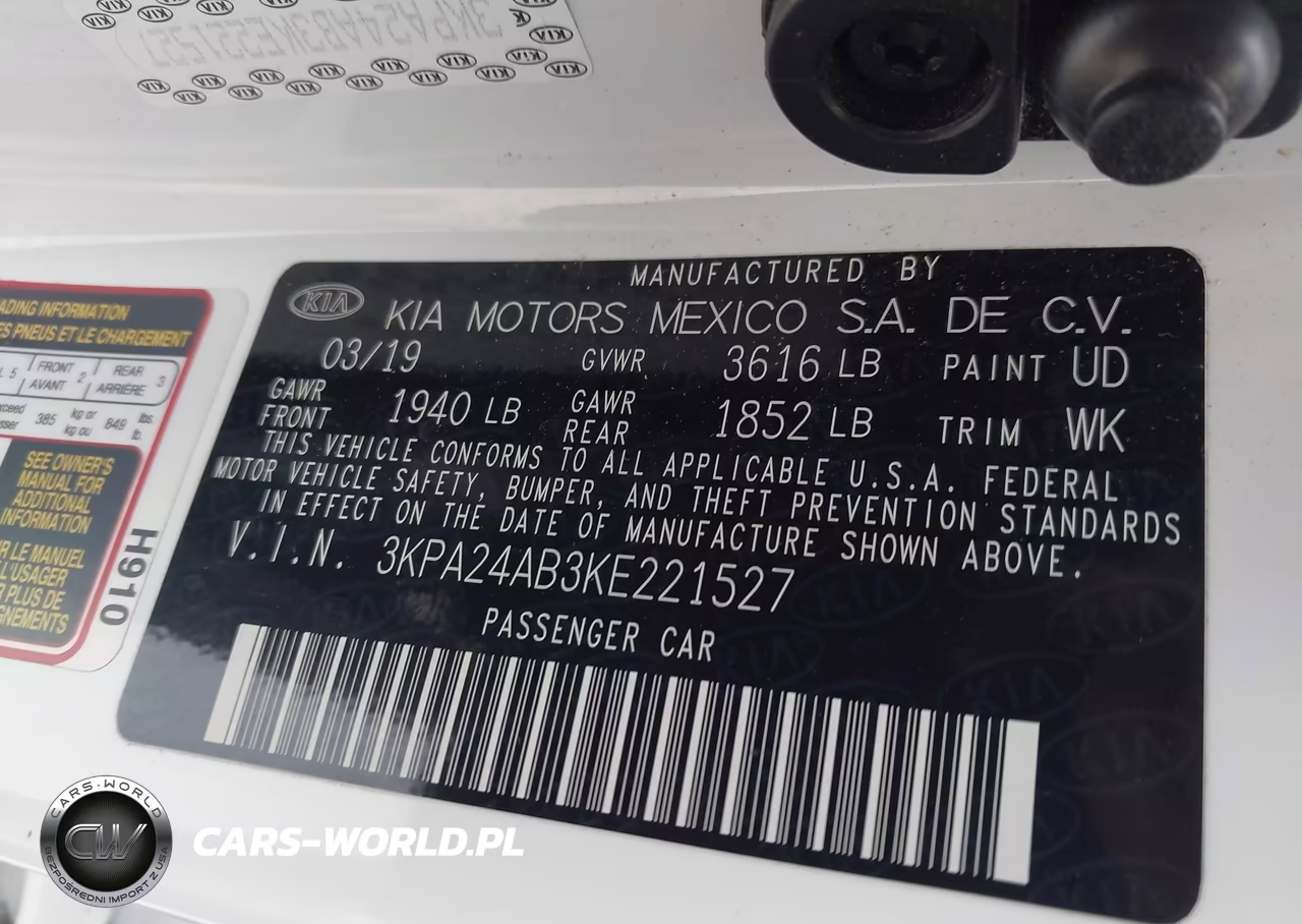 2019 Kia Rio Lx VIN:3KPA24AB3KE221527 - 9