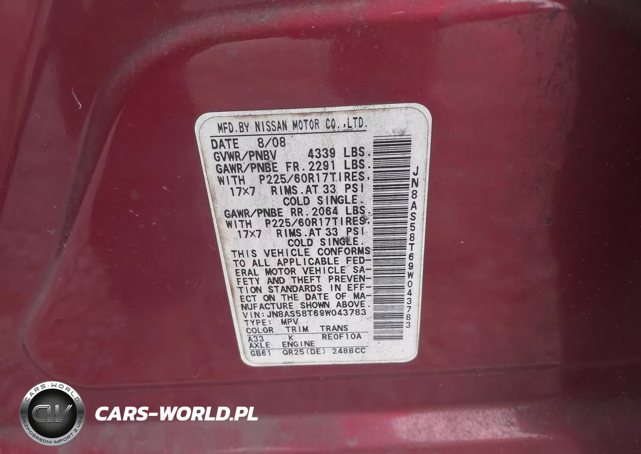 2009 Nissan Rogue Sl VIN:JN8AS58T69W043783 - 9