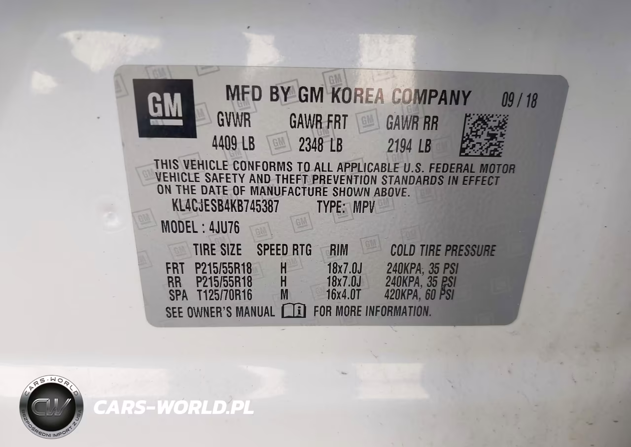 2019 Buick Encore Awd Preferred VIN:KL4CJESB4KB745387 - 9