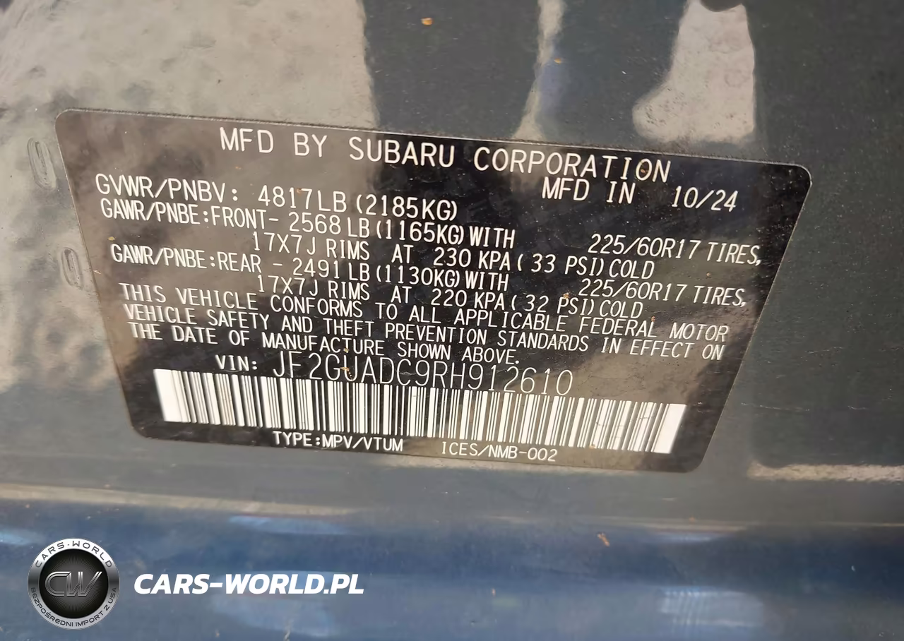 2024 Subaru Crosstrek Premium VIN:JF2GUADC9RH912610 - 9