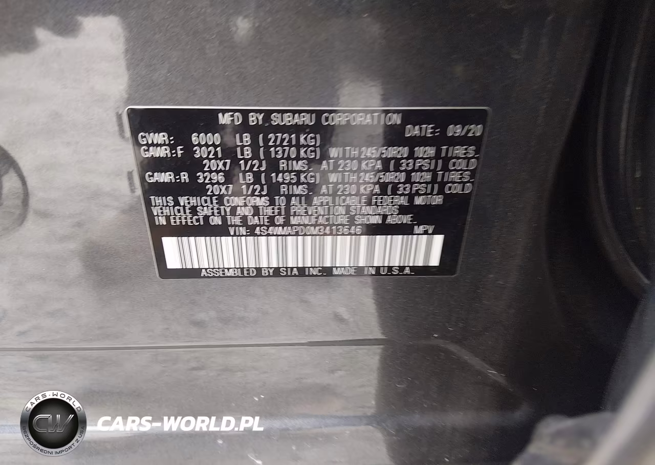 2021 Subaru Ascent Limited VIN:4S4WMAPD0M3413646 - 8