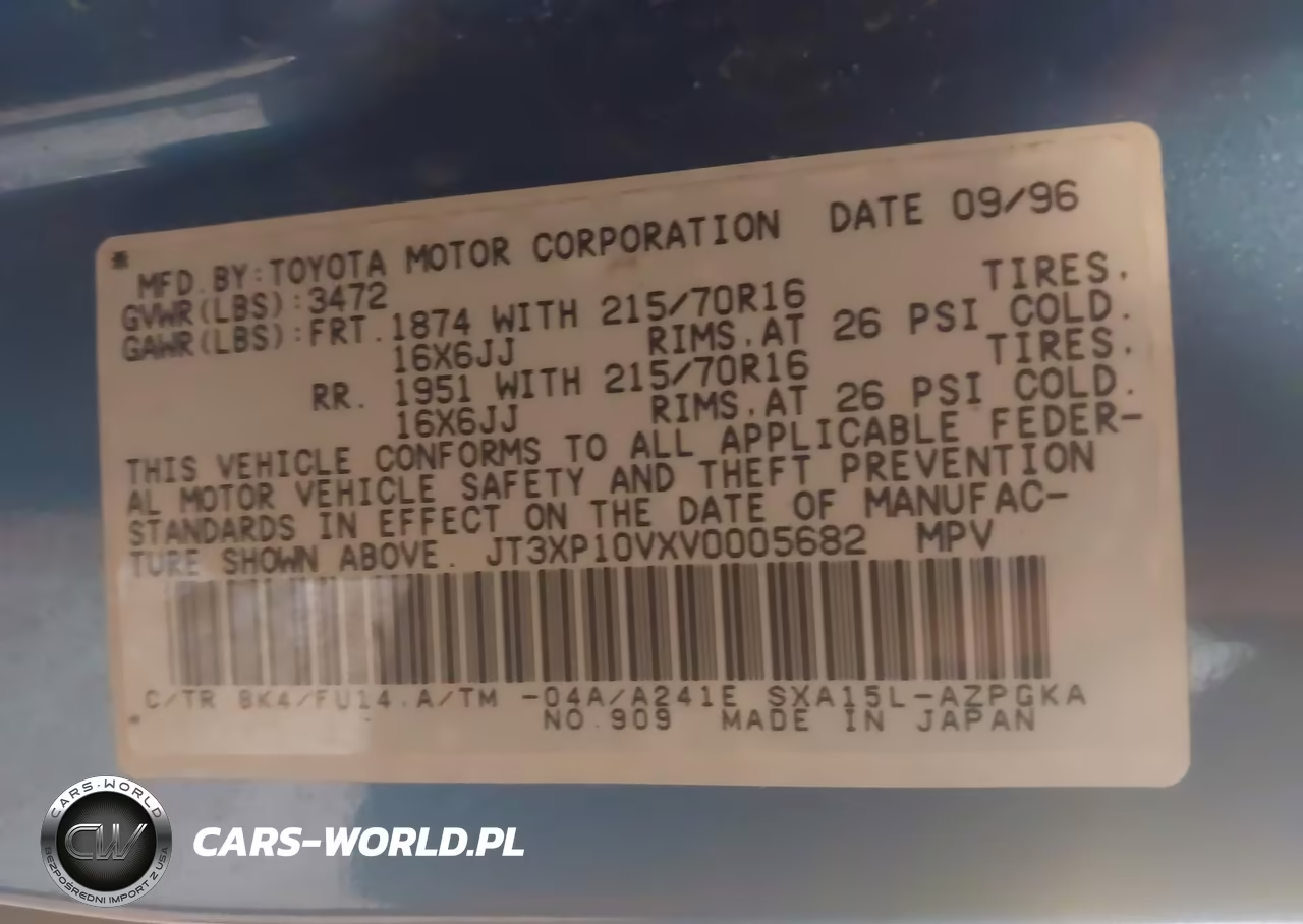 1997 Toyota Rav4 VIN:JT3XP10VXV0005682 - 9