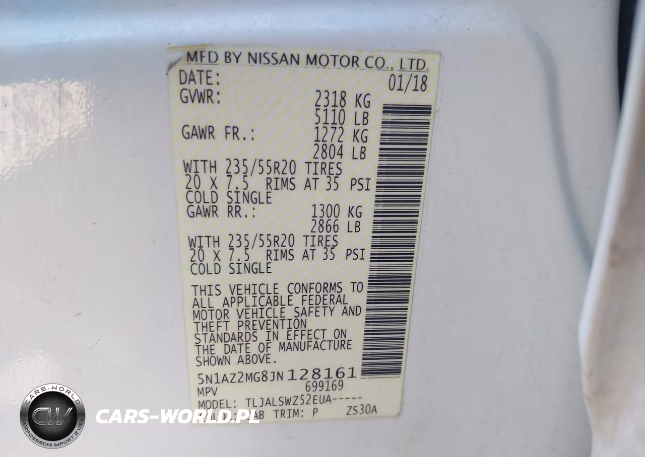 2018 Nissan Murano Platinum VIN:5N1AZ2MG8JN128161 - 9