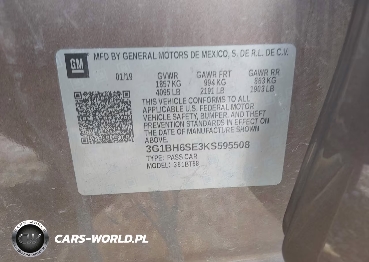 2019 Chevrolet Cruze Diesel VIN:3G1BH6SE3KS595508 - 9