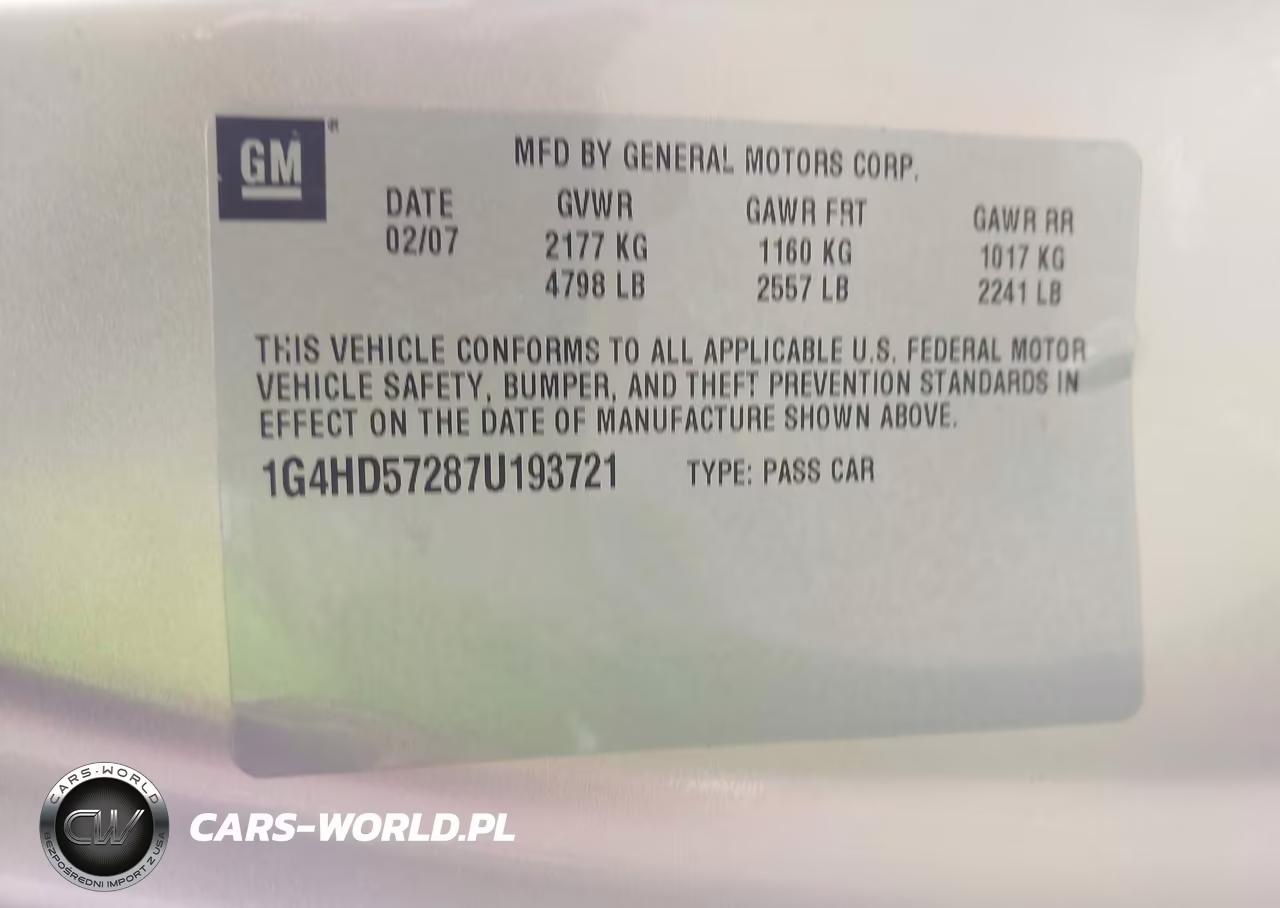 2007 Buick Lucerne Cxl VIN:1G4HD57287U193721 - 9