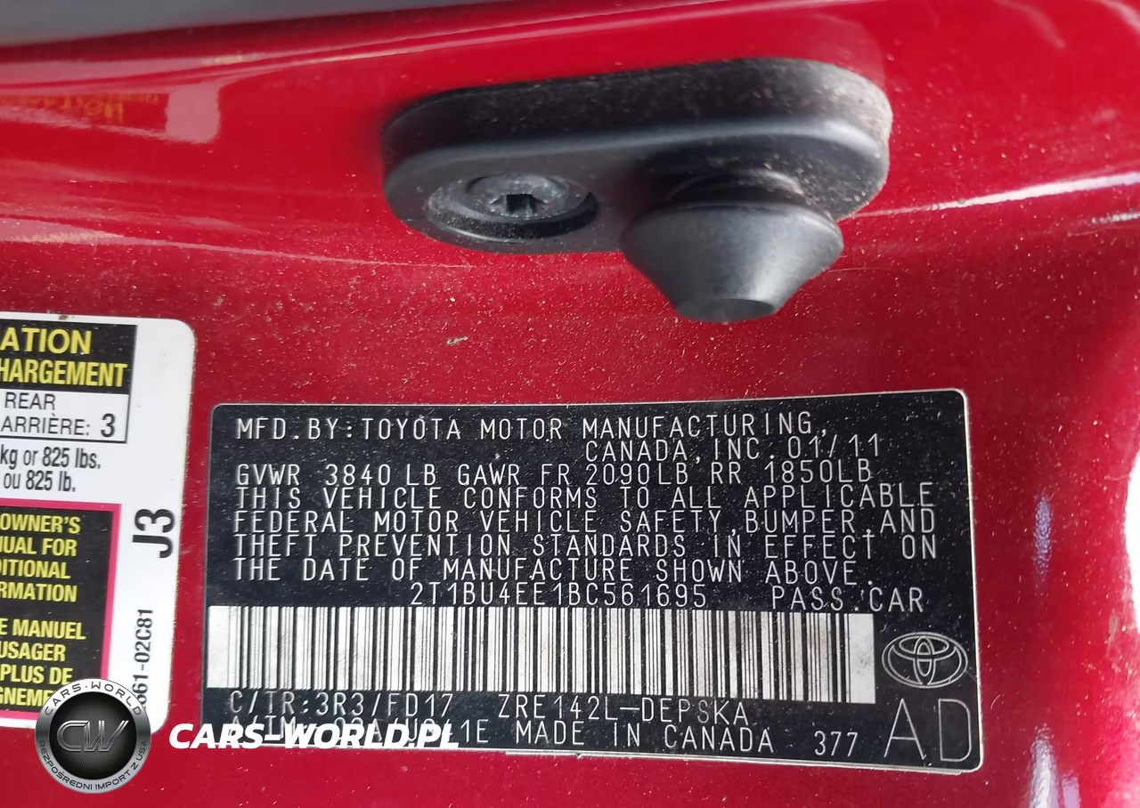 2011 Toyota Corolla S VIN:2T1BU4EE1BC561695 - 9