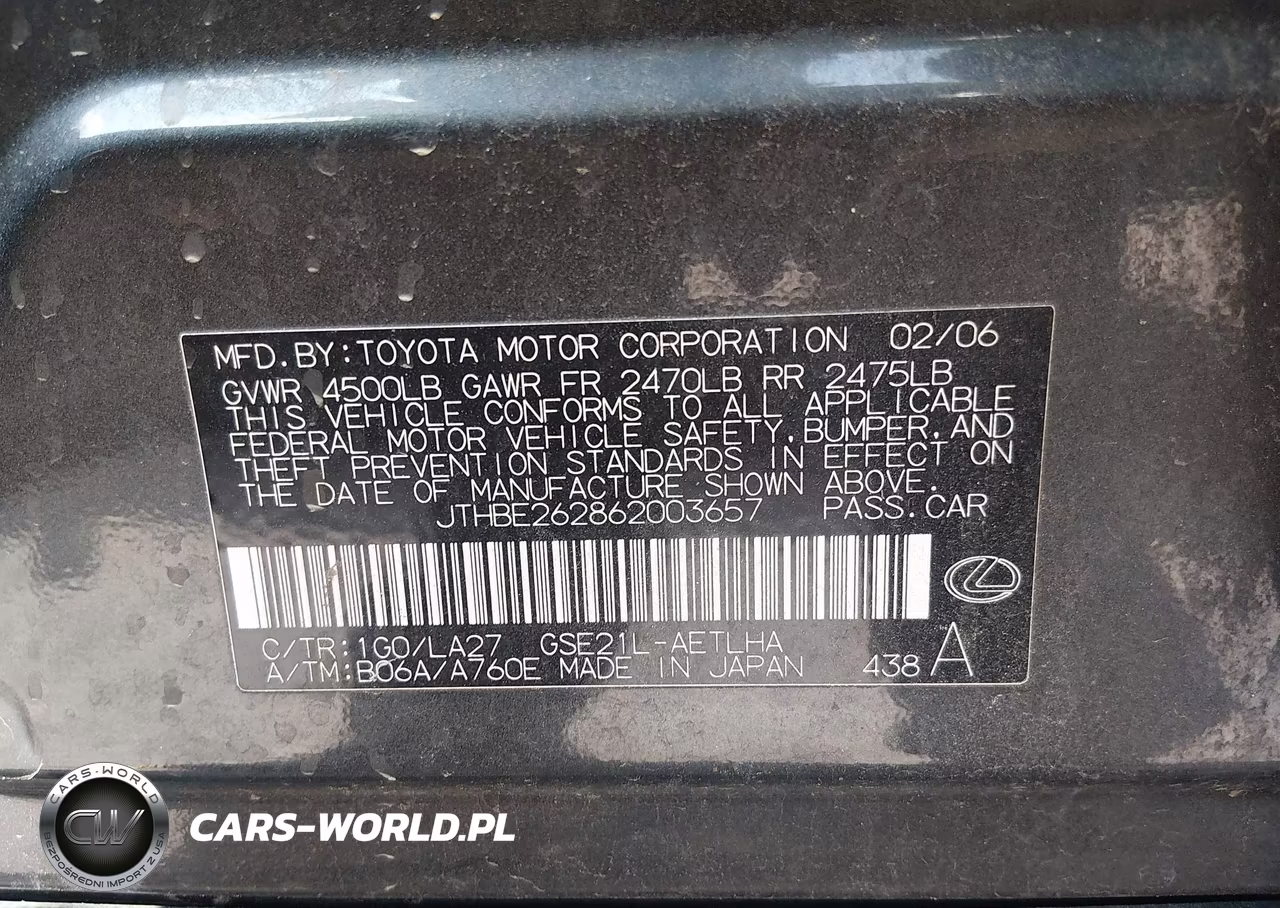 2006 Lexus Is 350 VIN:JTHBE262862003657 - 9