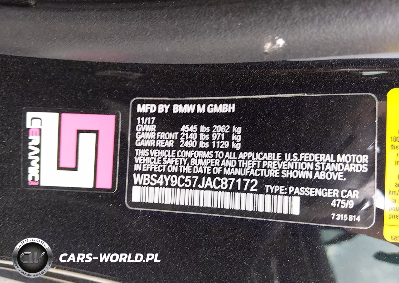 2018 BMW M4 VIN:WBS4Y9C57JAC87172 - 8