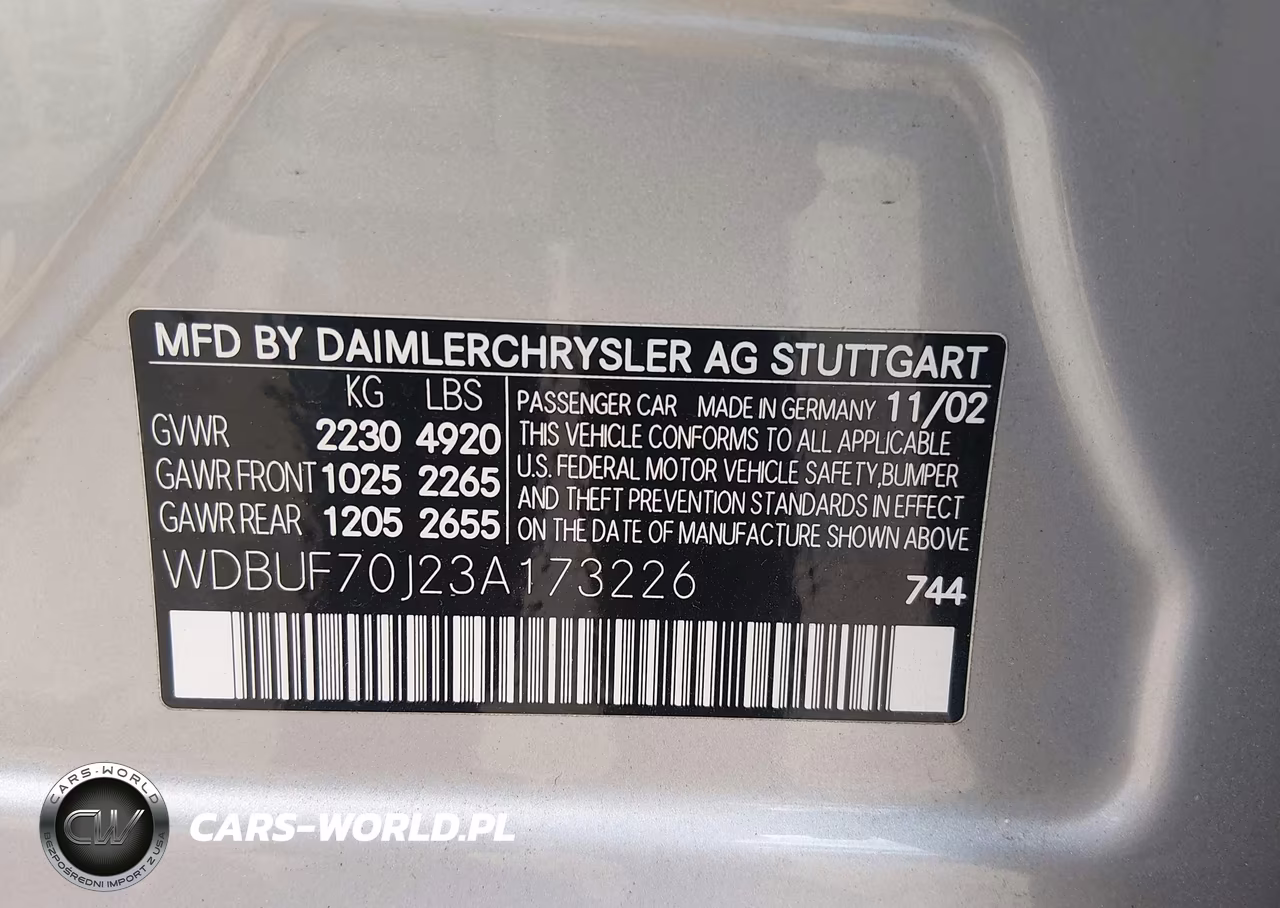 2003 Mercedes-Benz E 500 VIN:WDBUF70J23A173226 - 9