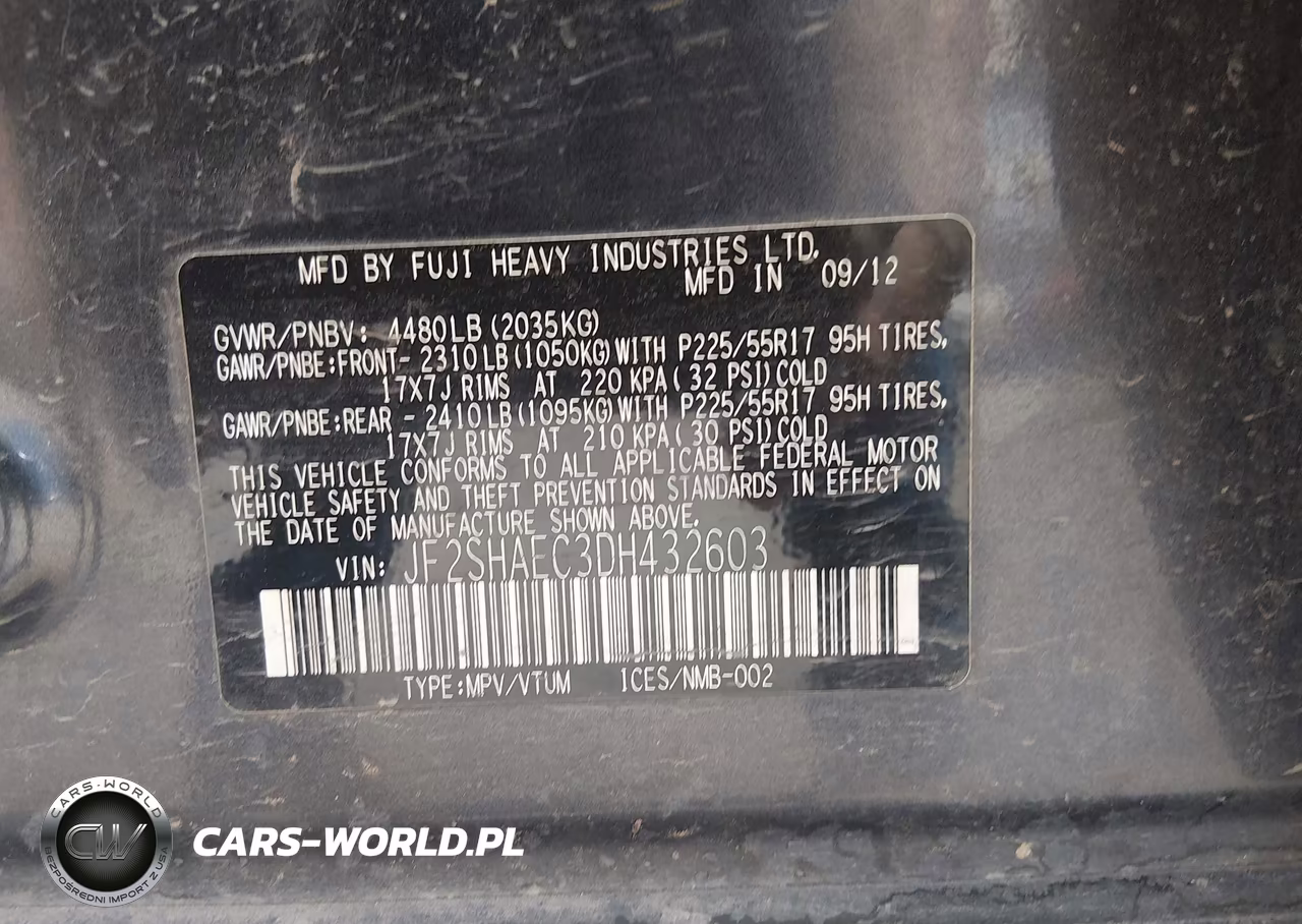 2013 Subaru Forester 2.5X Limited VIN:JF2SHAEC3DH432603 - 9