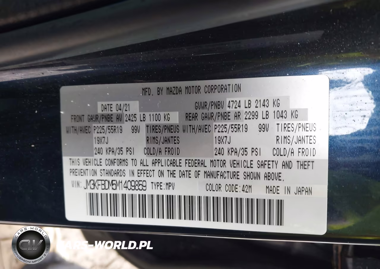 2021 Mazda Cx-5 Grand Touring VIN:JM3KFBDM5M1409859 - 9