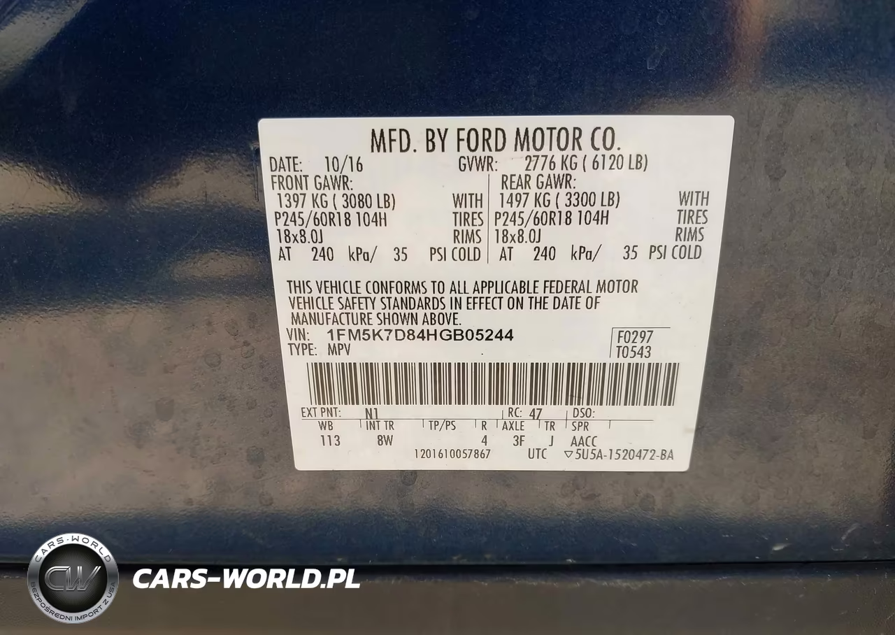 2017 Ford Explorer Xlt VIN:1FM5K7D84HGB05244 - 9