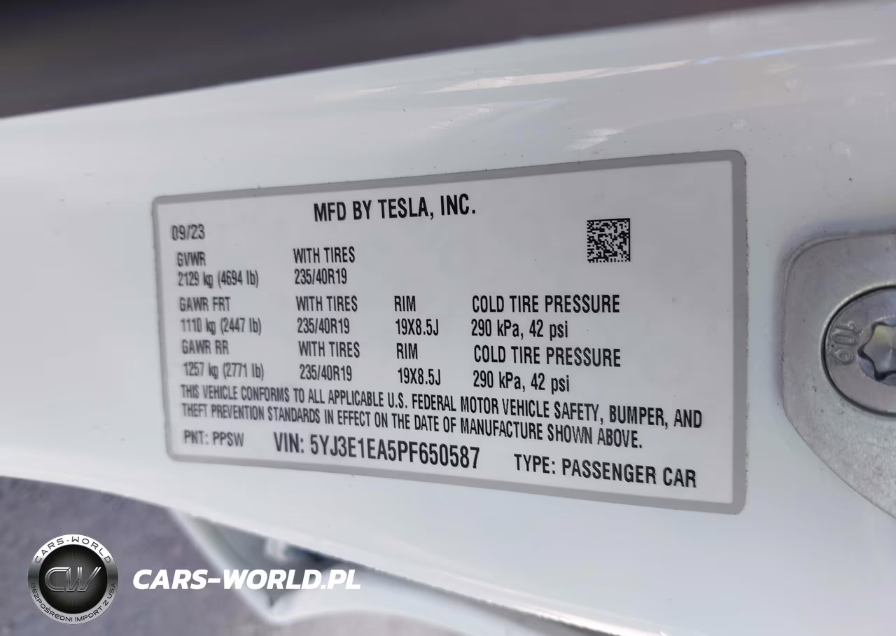 2023 Tesla Model 3 Rear-Wheel Drive VIN:5YJ3E1EA5PF650587 - 9