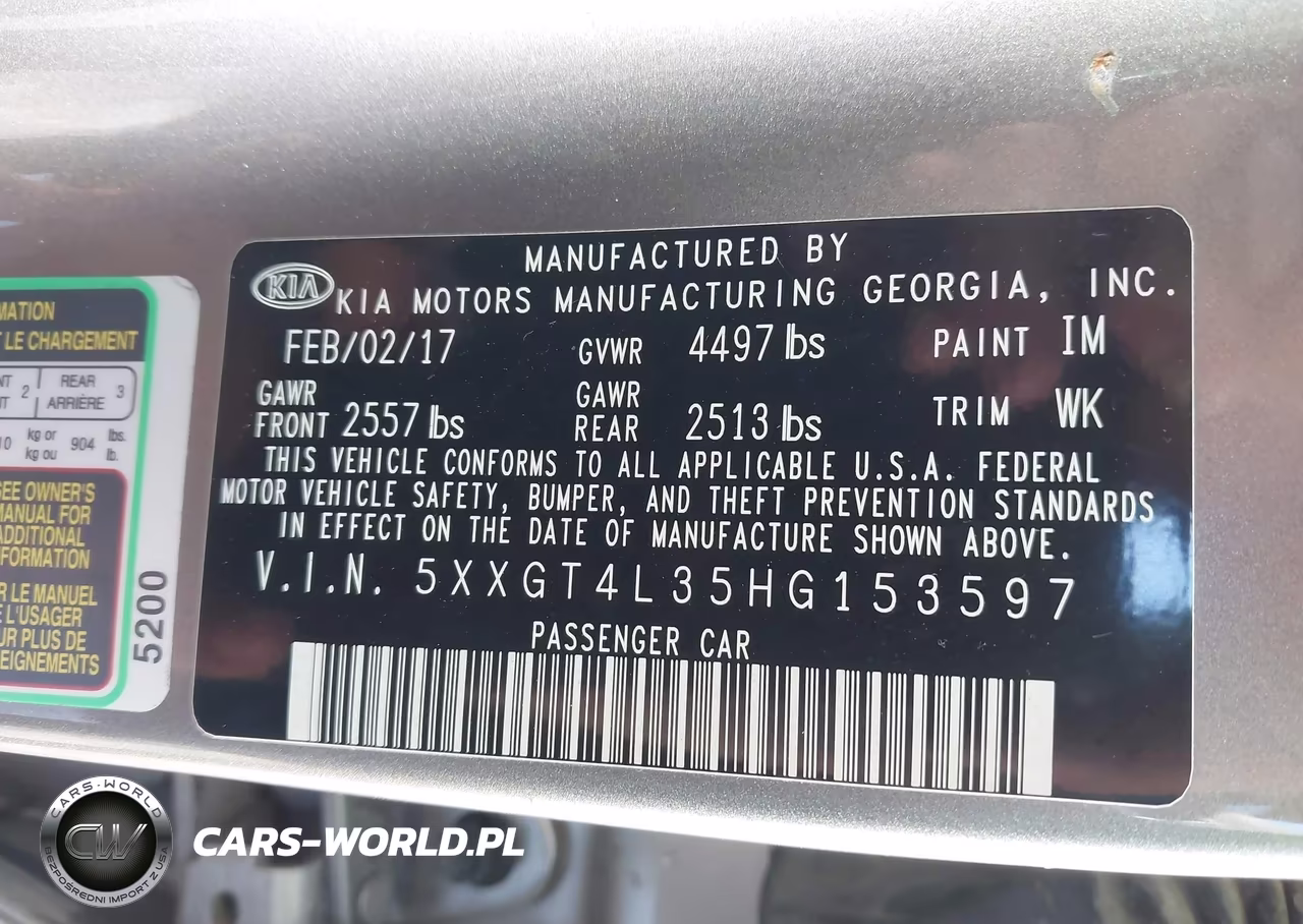2017 Kia Optima Lx VIN:5XXGT4L35HG153597 - 9