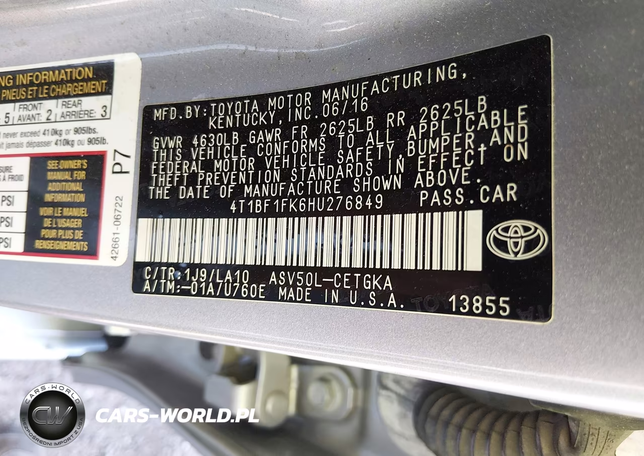 2017 Toyota Camry Xle VIN:4T1BF1FK6HU276849 - 9