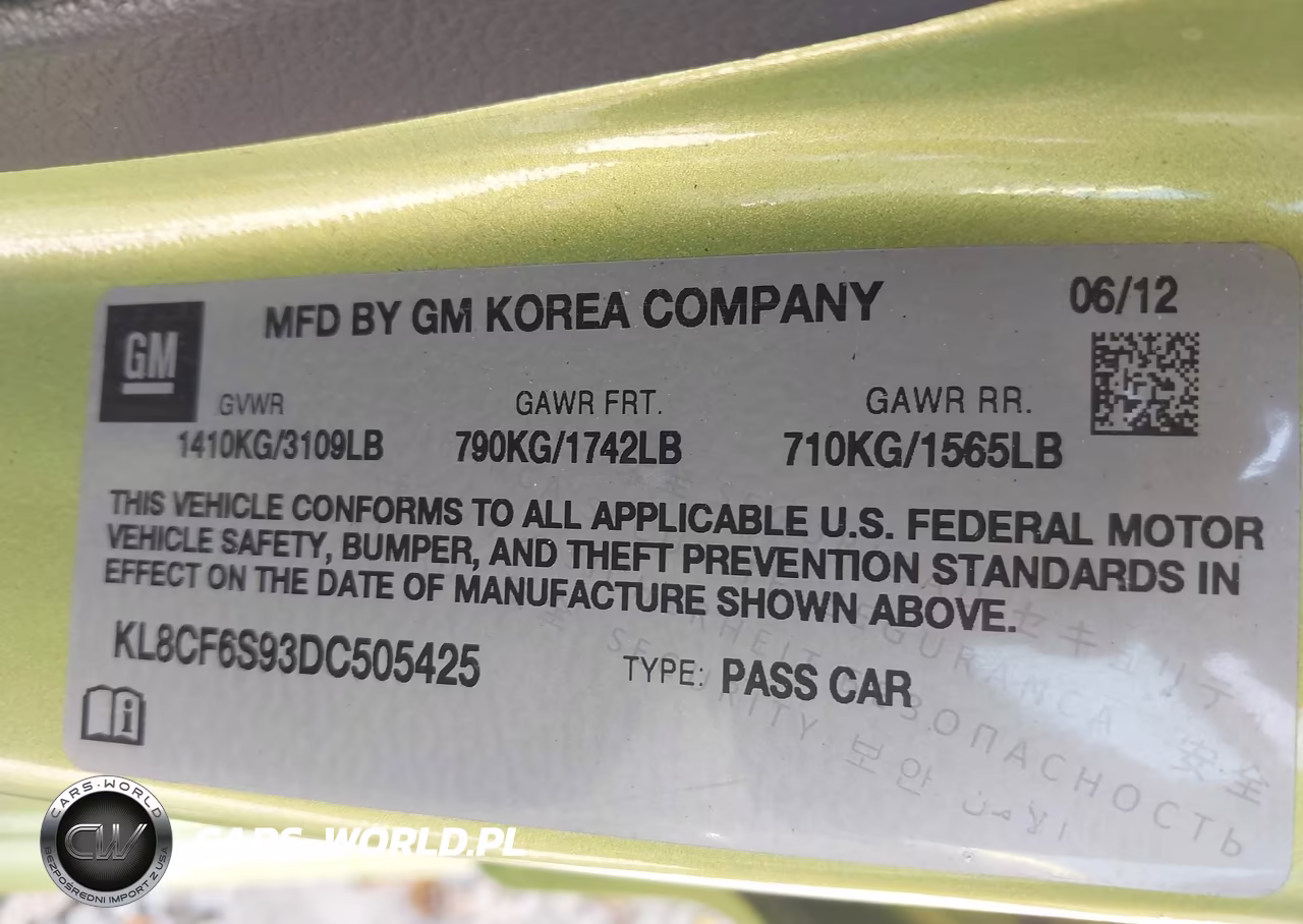 2013 Chevrolet Spark 2Lt Auto VIN:KL8CF6S93DC505425 - 9