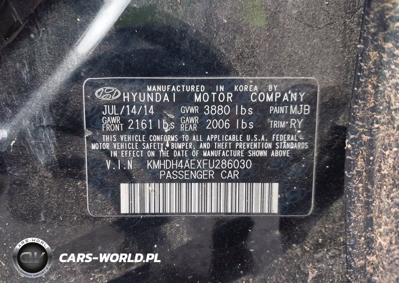 2015 Hyundai Elantra Se VIN:KMHDH4AEXFU286030 - 9
