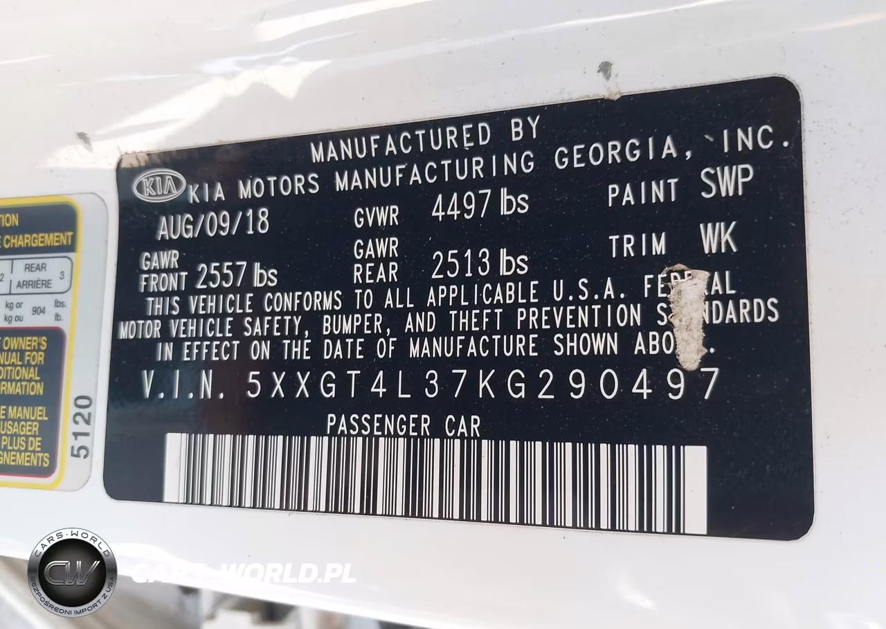 2019 Kia Optima Lx VIN:5XXGT4L37KG290497 - 9