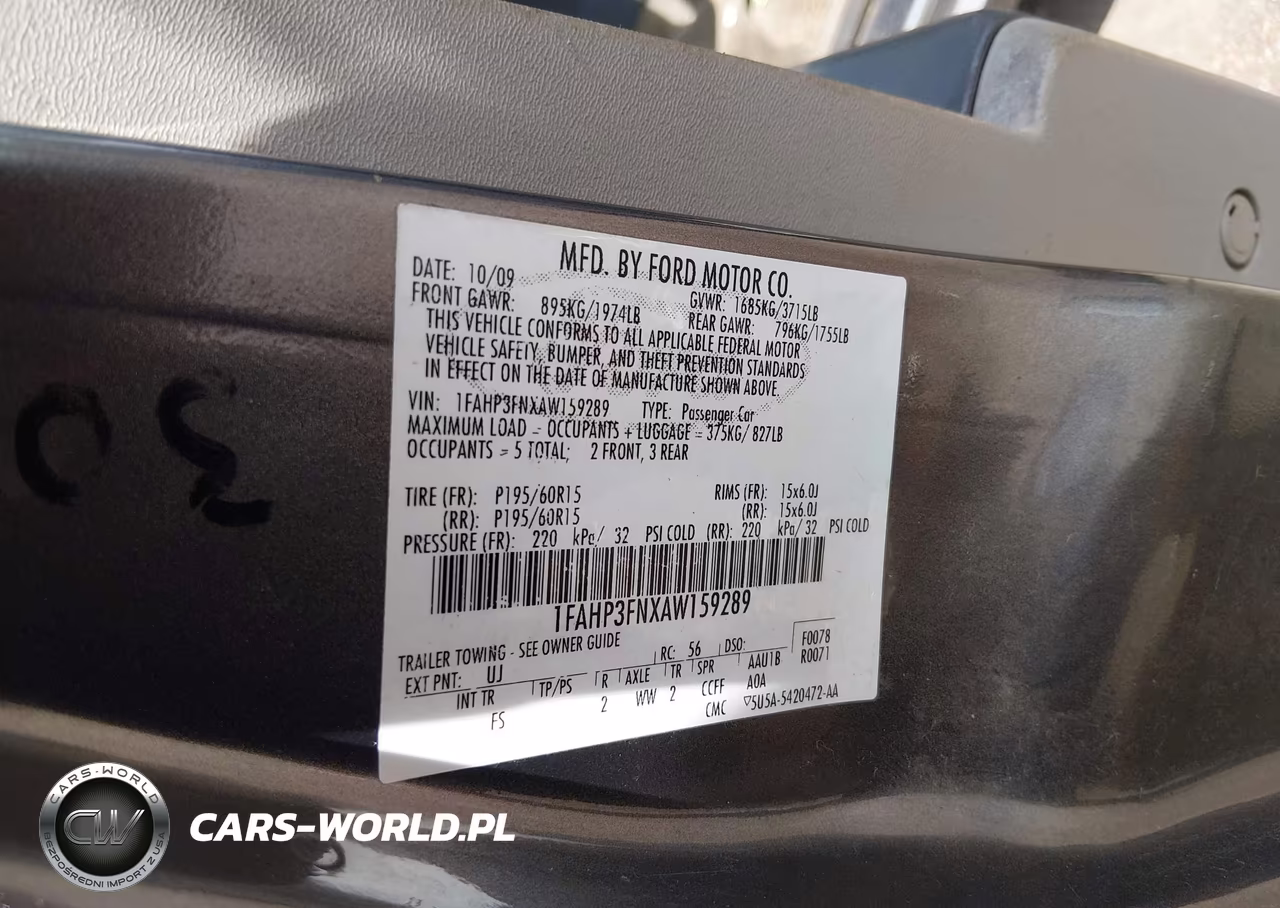 2010 Ford Focus Se VIN:1FAHP3FNXAW159289 - 9