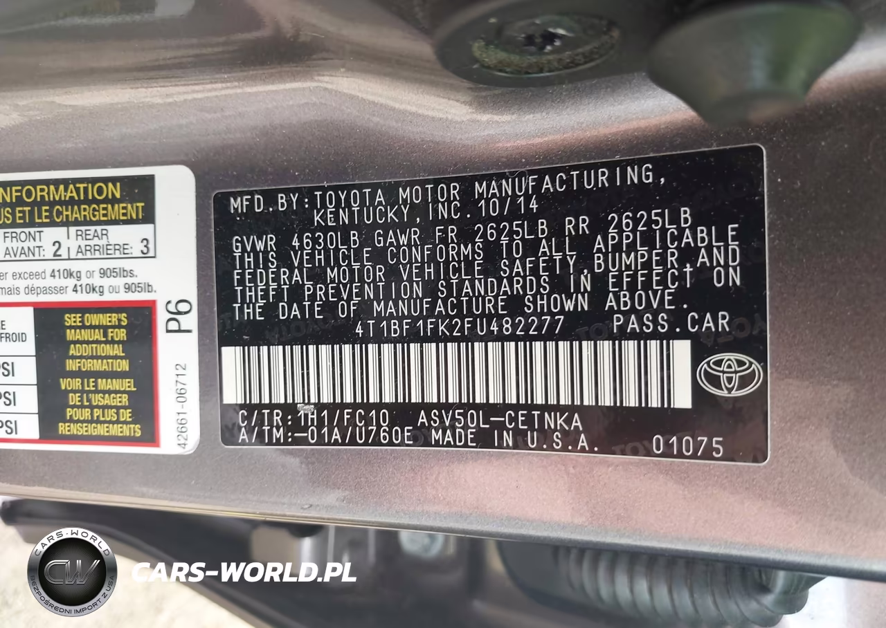 2015 Toyota Camry Le VIN:4T1BF1FK2FU482277 - 9