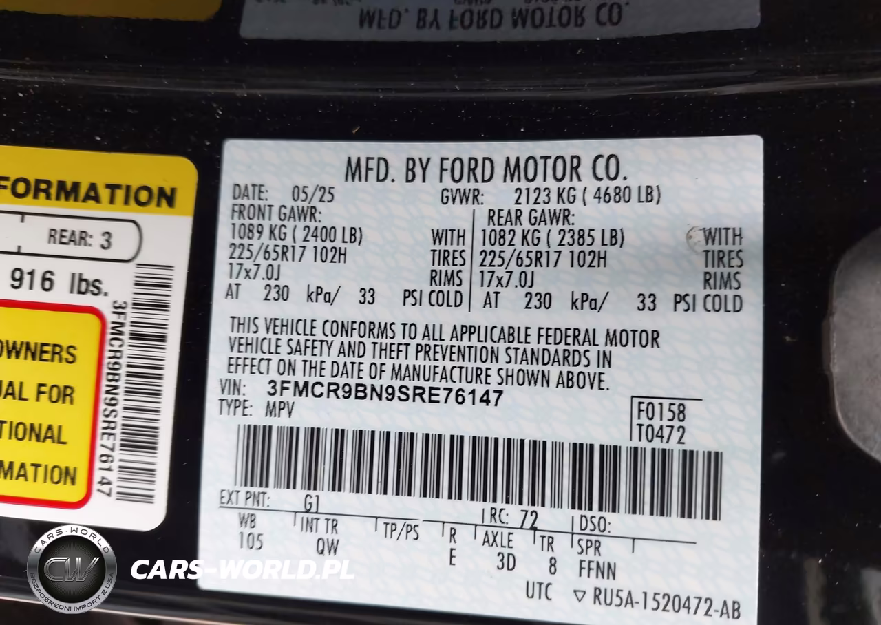 2025 Ford Bronco Sport Big Bend VIN:3FMCR9BN9SRE76147 - 9