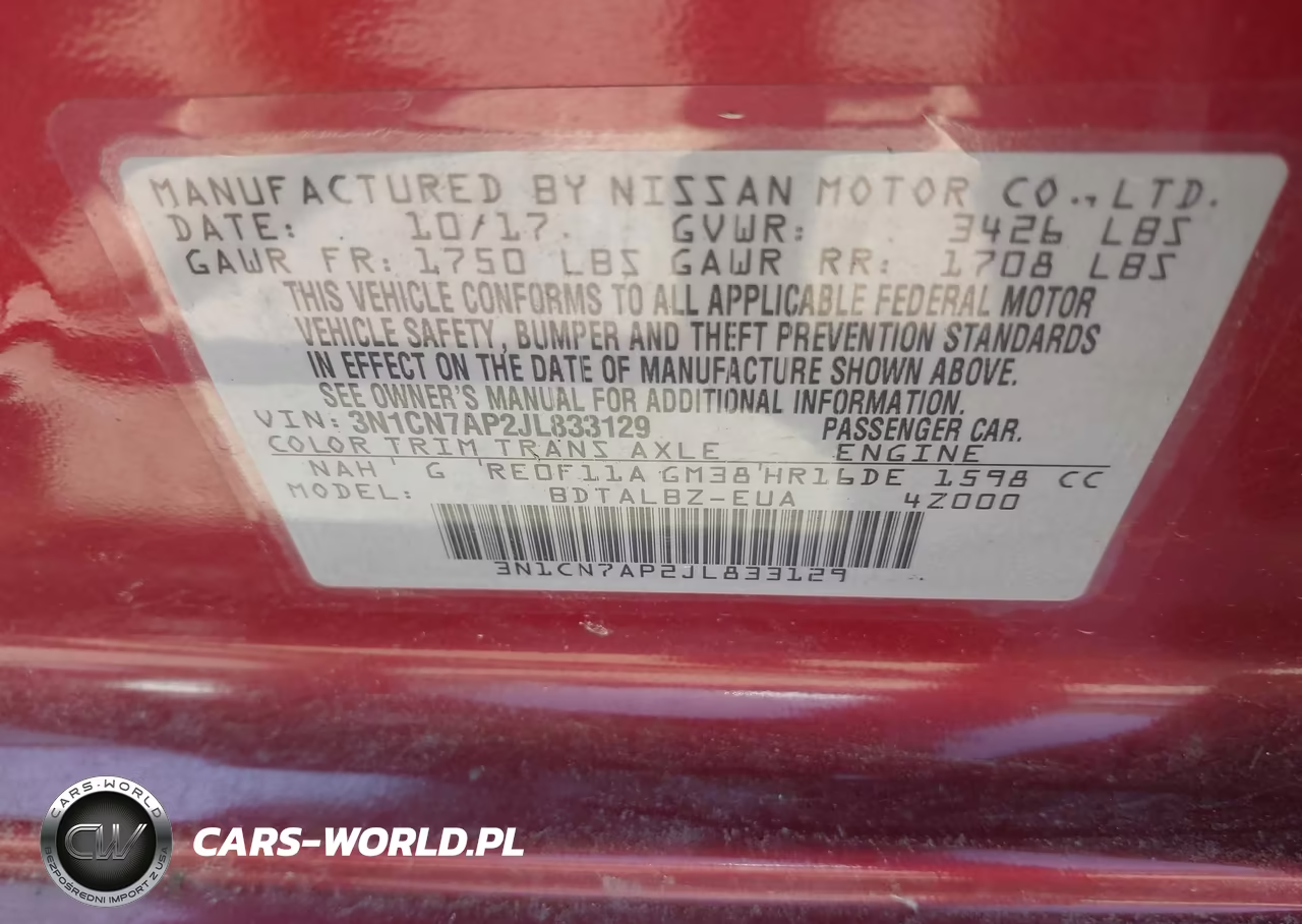 2018 Nissan Versa 1.6 Sv VIN:3N1CN7AP2JL833129 - 9