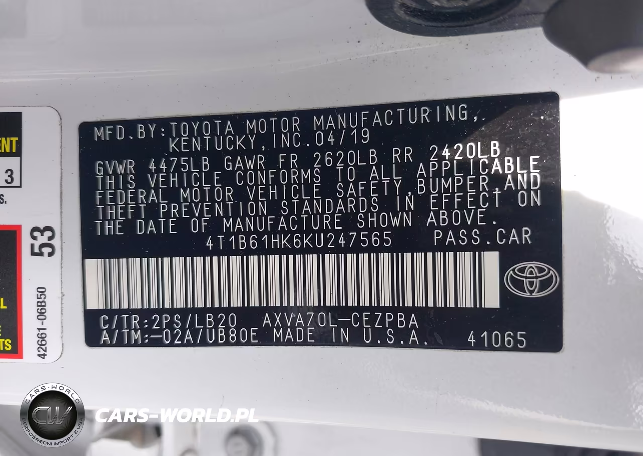 2019 Toyota Camry Xse VIN:4T1B61HK6KU247565 - 9
