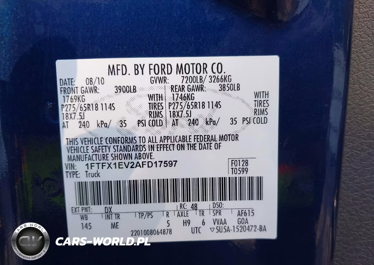 2010 Ford F-150 Xlt VIN:1FTFX1EV2AFD17597 - 9